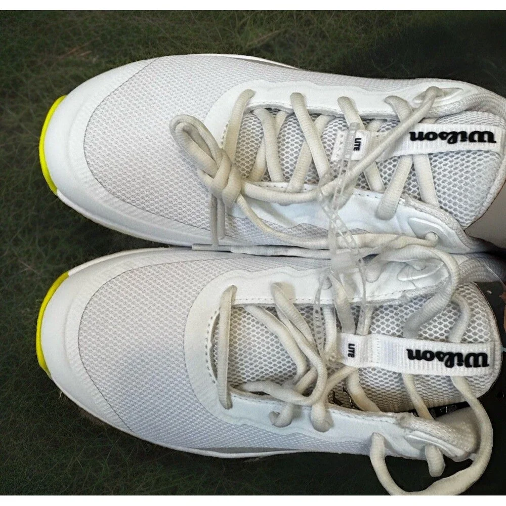 Wilson Womens Sz 10 Intrigue Lite WRS335830 Tennis Shoes White Yellow Navy